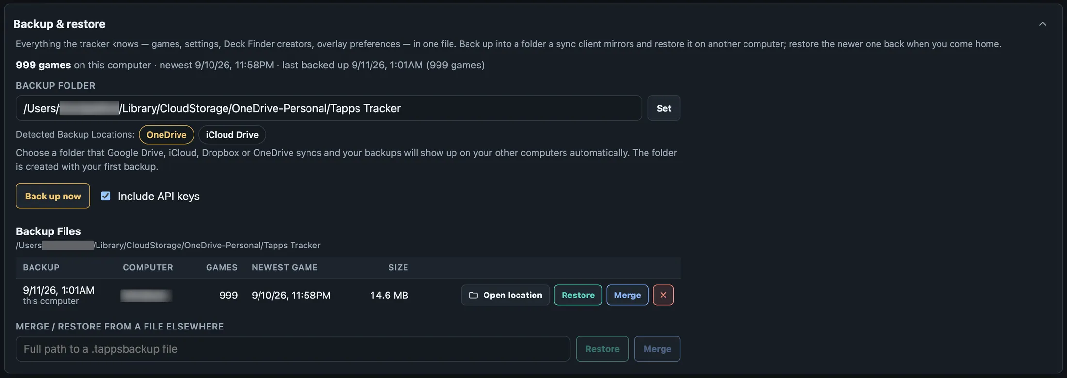 Your whole history in one file — Tapps Tracker for MTG Arena